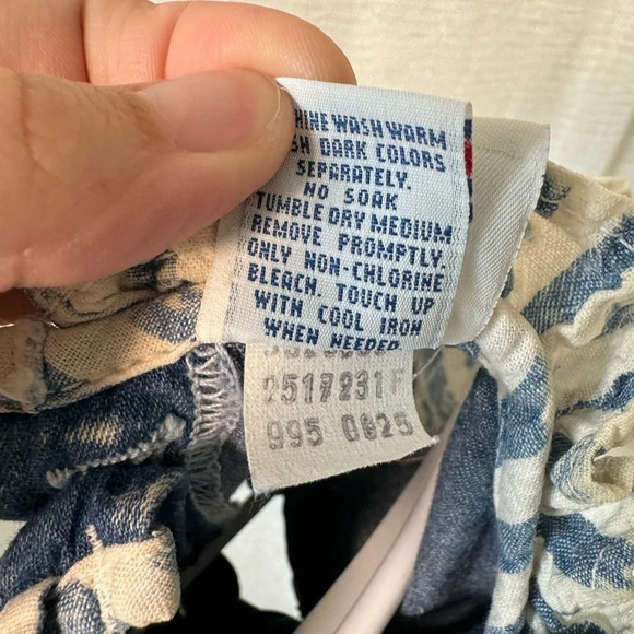 Vintage OshKosh Acid Washed Denim Ruffle Striped Dress USA 12 Months - Picture 10 of 10